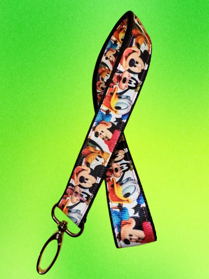 Keychain Lanyard Key Holder Disney Mickey Minnie Characters NEW Handmade 19.5”