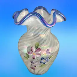 31 Fenton Iridescent Swirl. Vase