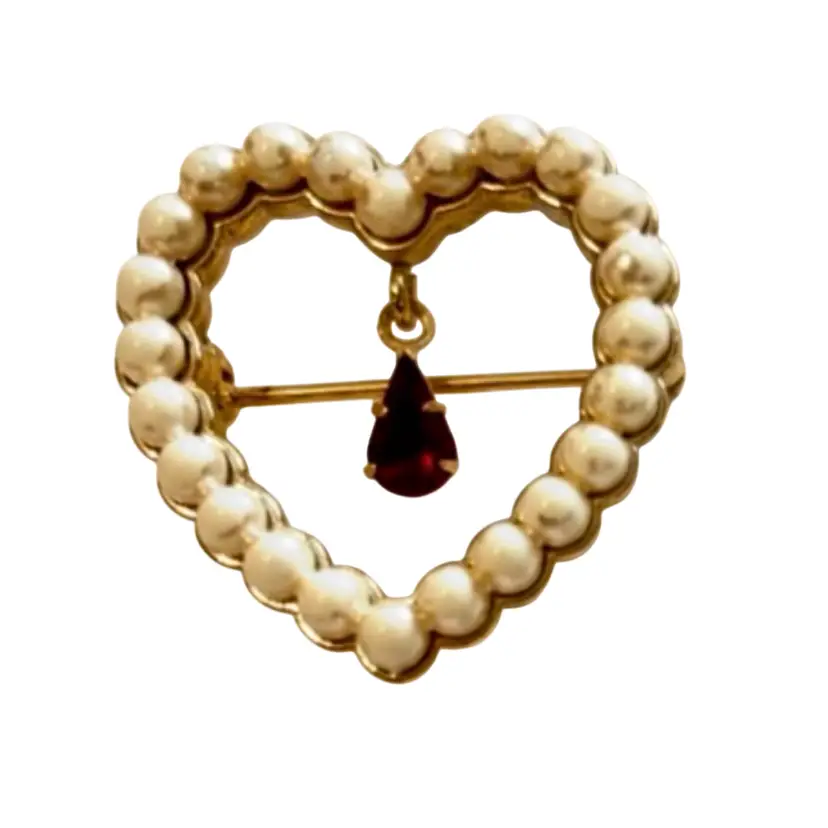 Avon Signed Brooches Gilded Glory & Classic Heart Set