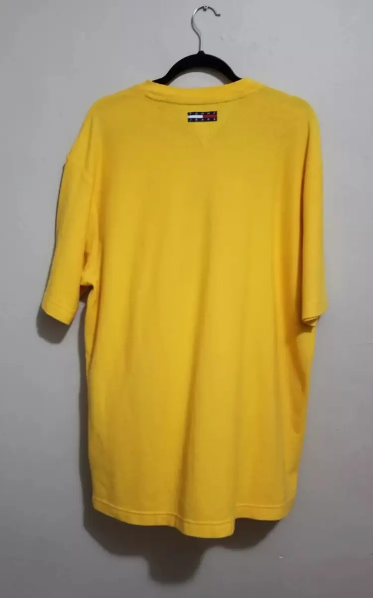 VTG Tommy Hilfiger TommyJeans Shirt Mens XLarge Yellow Y2K