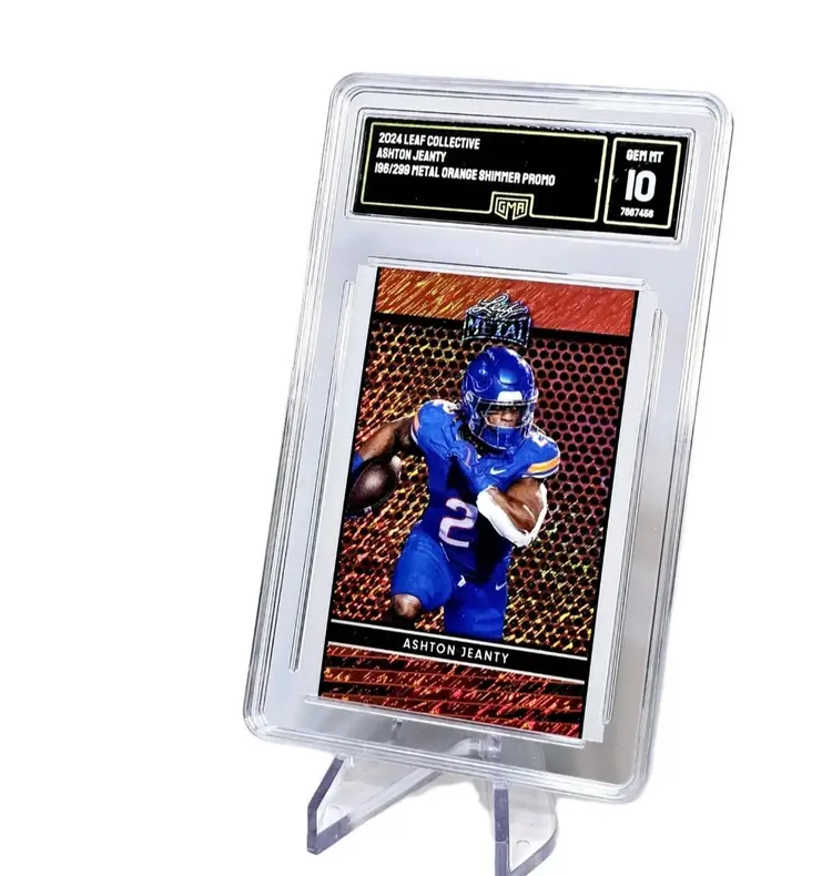 Ashton Jeanty GEM MINT 10  Leaf Collective Metal Orange Shimmer Promo /299 POP 1
