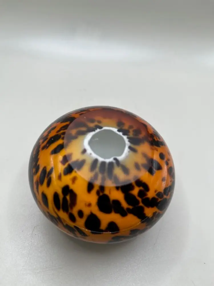 Hand Blown Art Glass Cheetah/Leopard Print Paperweight