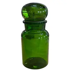 Belgium Green Glass Apothecary Jar 8,5”