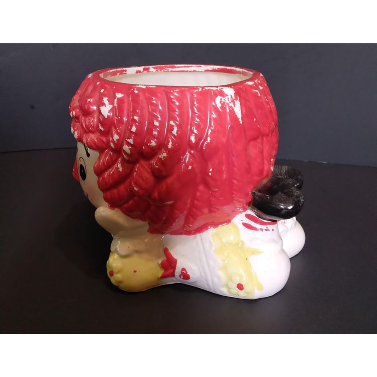 Vintage 1976 Rubens Raggedy Ann Ceramic Planter #4193 Hand Painted.
