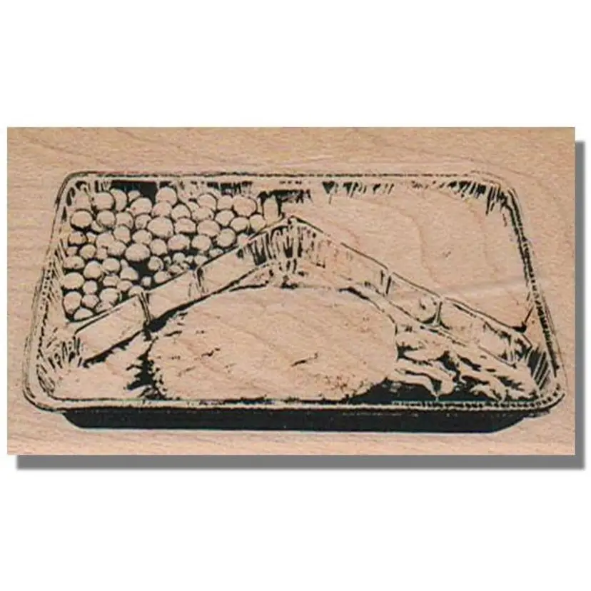 Retro TV Dinner Rubber Stamp