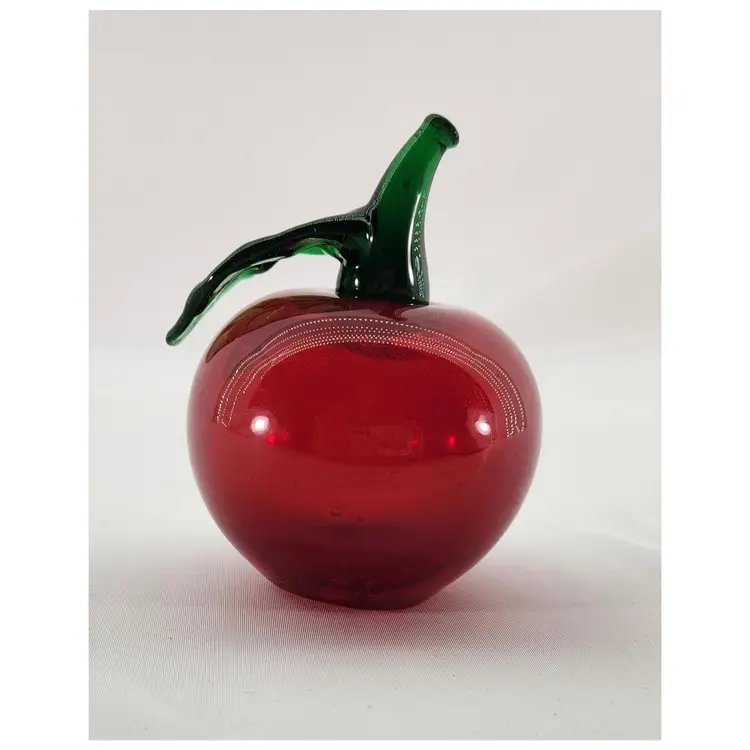 Vintage Art Glass Apple Paperweight
