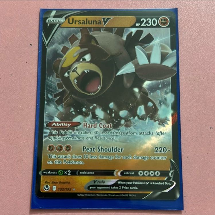 Ursaluna V 102/195 Holo Ultra Rare SWSH Silver Tempest Pokemon TCG NM