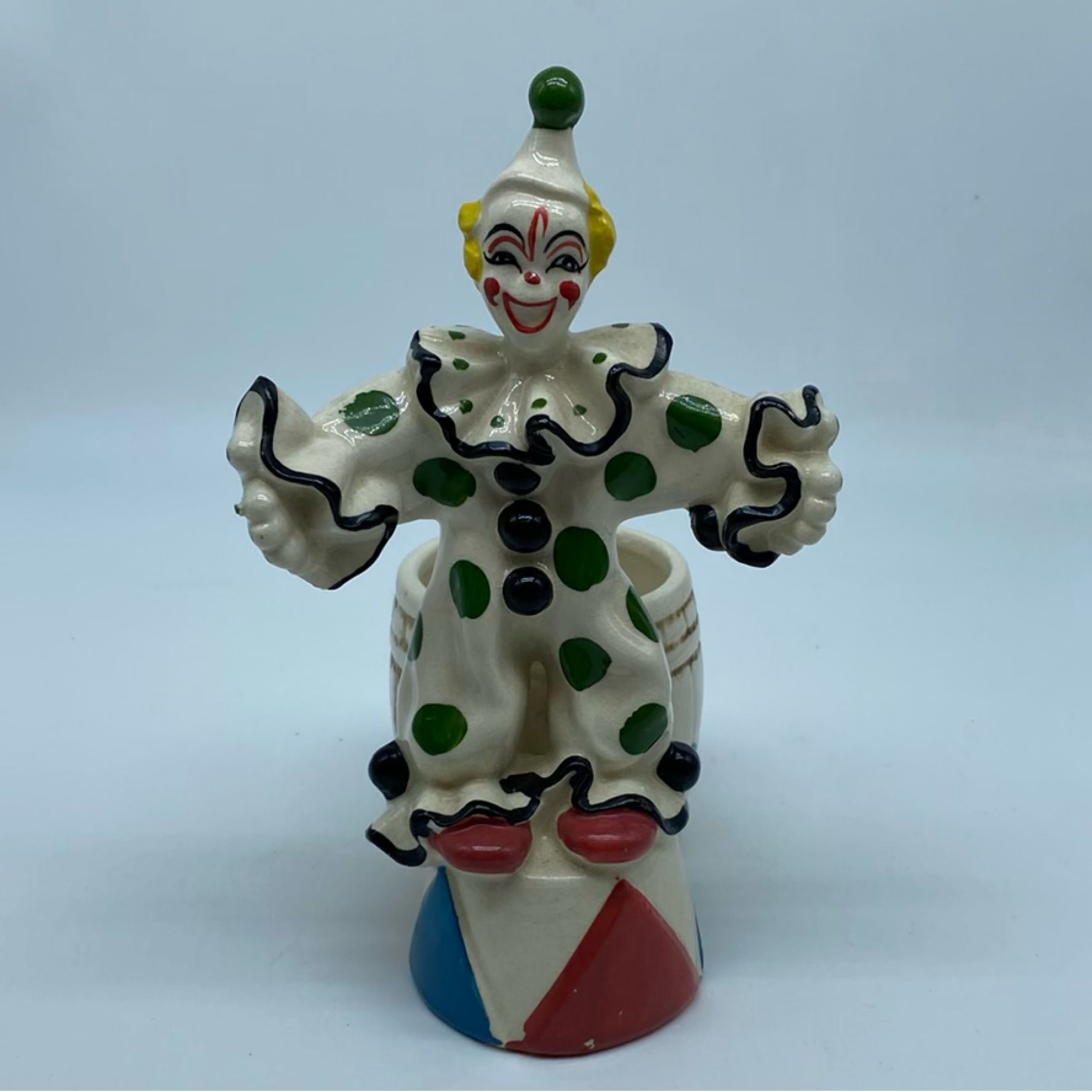 Niknax · #4915 Vintage Japanese ceramic clown figurine with a
