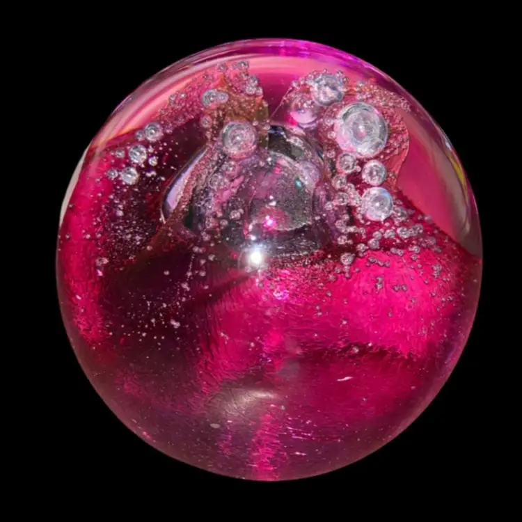 #30- Vintage UnSigned Art Glass Paperweight - Rainbow  3"