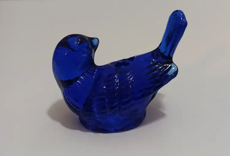 Vintage Biederman Cobalt Bird Taper Candle Holder