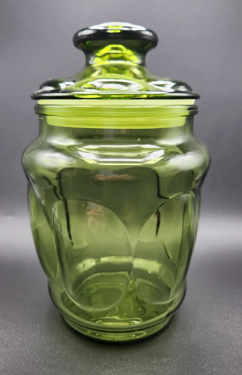 LE Smith Avocado Green Bubble Jar