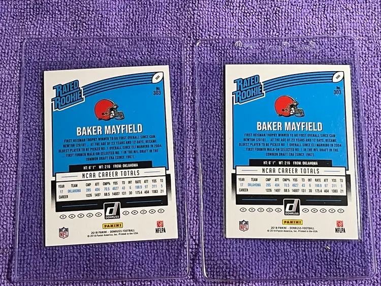 Baker Mayfield Donruss Rated Rookie 2018 Lot of 2