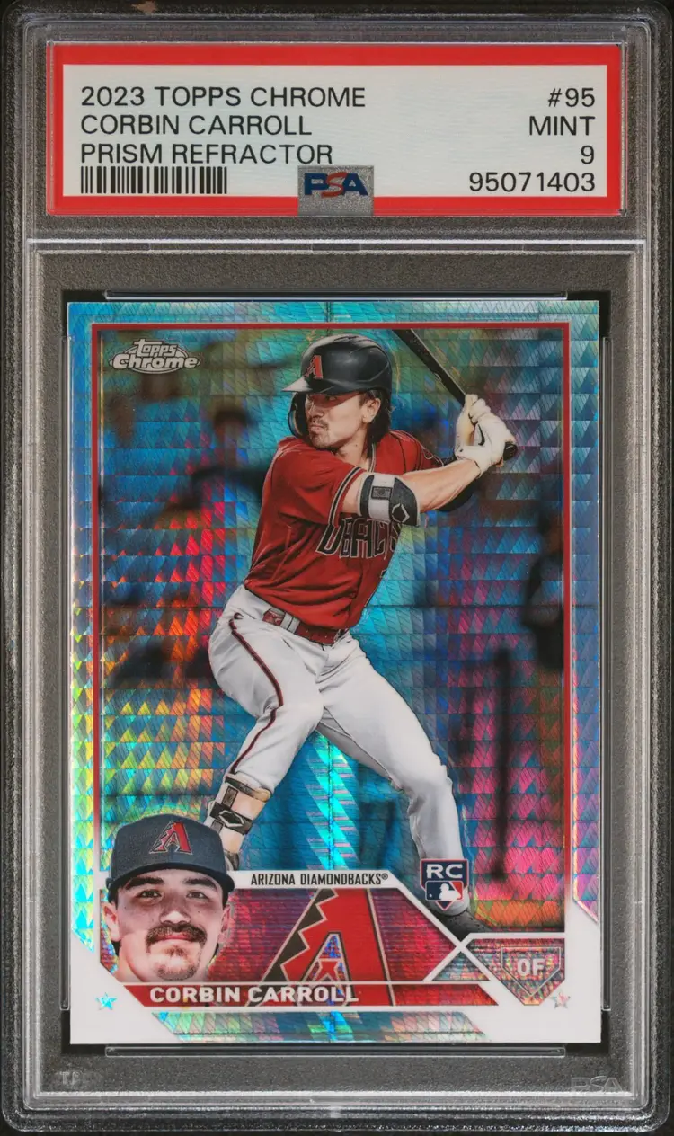 2023 Topps Chrome Prism Refractor #95 Corbin Carroll PSA 9 - Arizona Diamondbacks