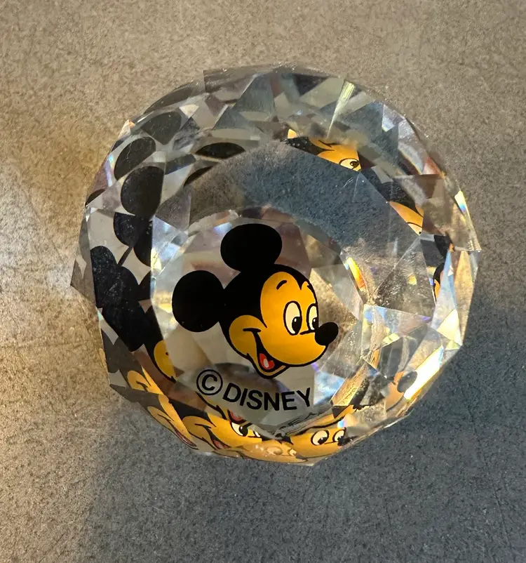Swarovski Faceted Crystal Paperweight Mickey Mouse Disney