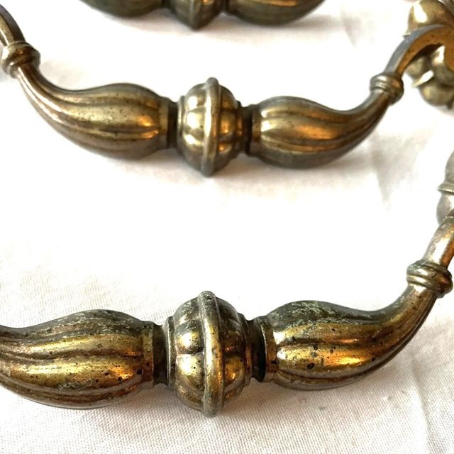 Six Vintage Drawer Pulls Drop Downs Not Restored