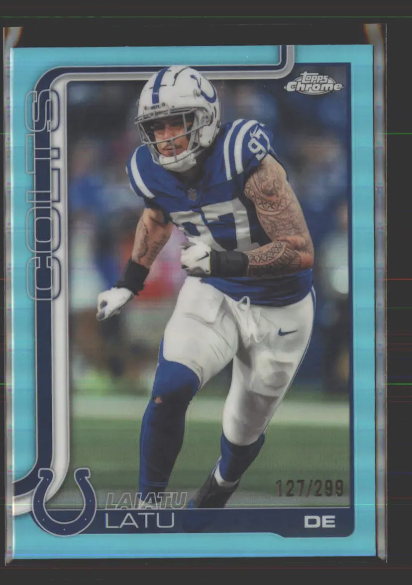 Laiatu Latu #/299 2025 Topps Chrome Aqua #128 - (142) - Indianapolis Colts