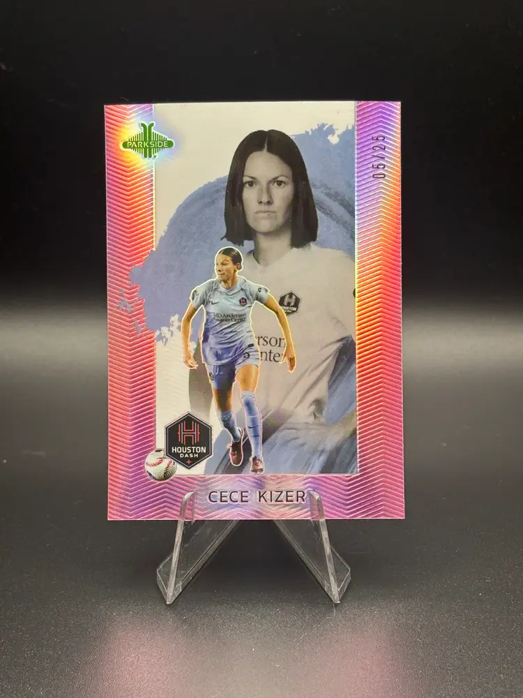 Cece Kizer 2024 Parkside Pacific Pink Parallel /25 Houston Dash Soccer Card