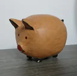 Vintage Folk Art Pig Figurine