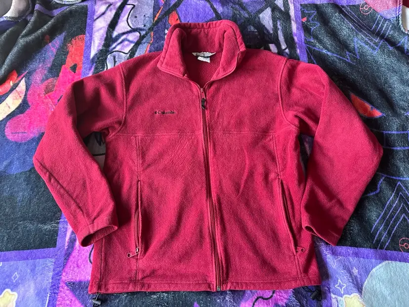 Columbia Red Fleece Jacket Size L