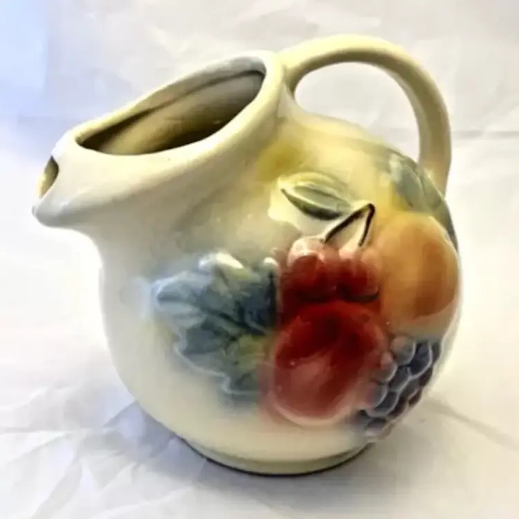 Shawnee Pottery Ball Pitcher, Fruit Pattern, No. 80, Vintage 1950s EUC