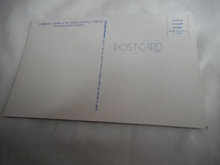 Vintage Postcard unposted Gobbler's Knob Pennsylania Turnpike 1960s