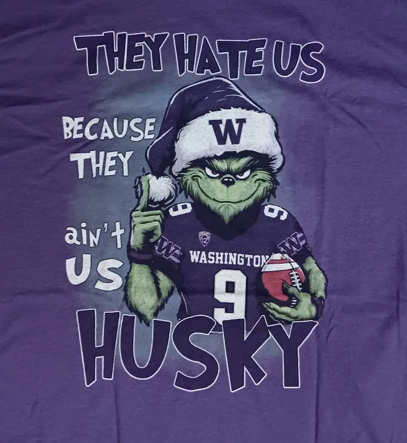 Washington Huskies The Grinch t shirt They Hate Us college football Christmas