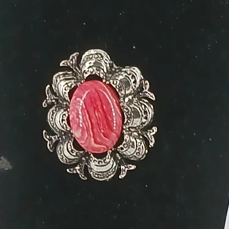 Two Argentina Rhodochrosite gemstone Brooches