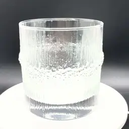 Vintage Iittala Niva Crystal Double Old Fashioned Glasses Set 3 MCM Icicle 1970s