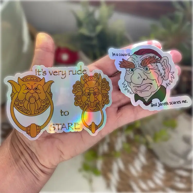 Labyrinth Sticker Set Of 2 (Hoggle/Door Knockers)