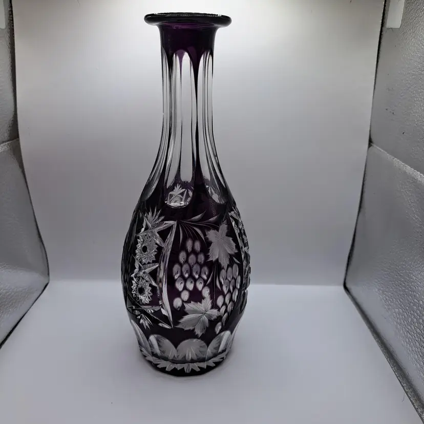 Nachtmann Decanter Vintage Crystal Cut to Clear Deep Amethyst Nachtmann Traube