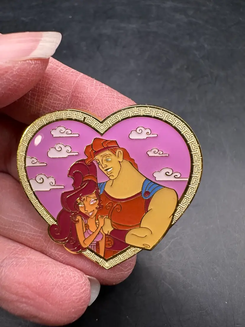 Loungefly Disney Hercules Pin Meg & Hercules Heart Enamel Pin 1.5"