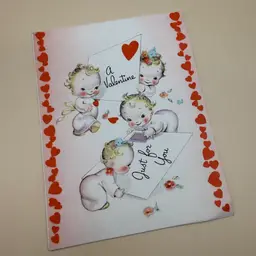 Vintage Valentine Babies Card - Signed