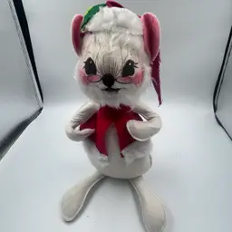 Vintage 1965 Annalee Mobilitee Santa Mouse - 12" Christmas Doll Made in Meredith, New Hampshire