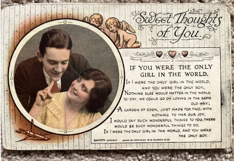 2 Vintage Sweet Birthday & Love Postcards