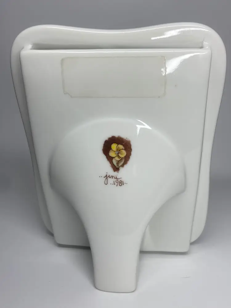 June 1981 Hand Painted Porcelain Photo Frame by Virginia L Cassatt