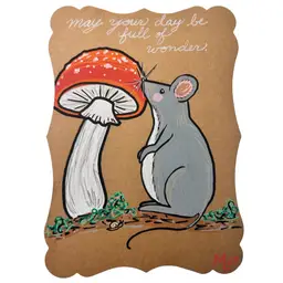 Made By Me, Hand Painted Greeting Card, Mushroom Wonder