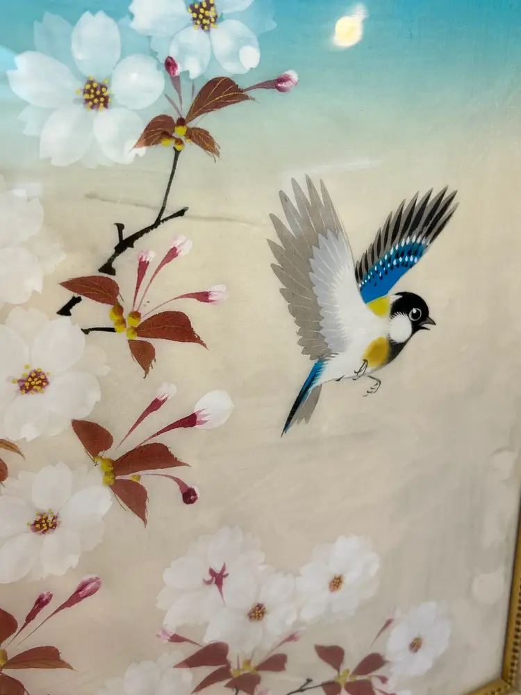 Vintage Batik Watercolor On Silk Painting