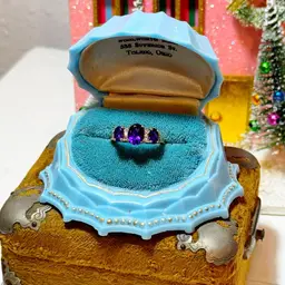 Vermeil Sterling Silver Amethyst Ring Size 7