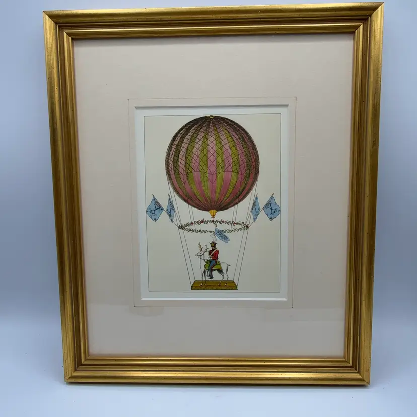 1956 "Ascent of Margat on His Cerf Aeronaute Coco, 1817" Framed Print