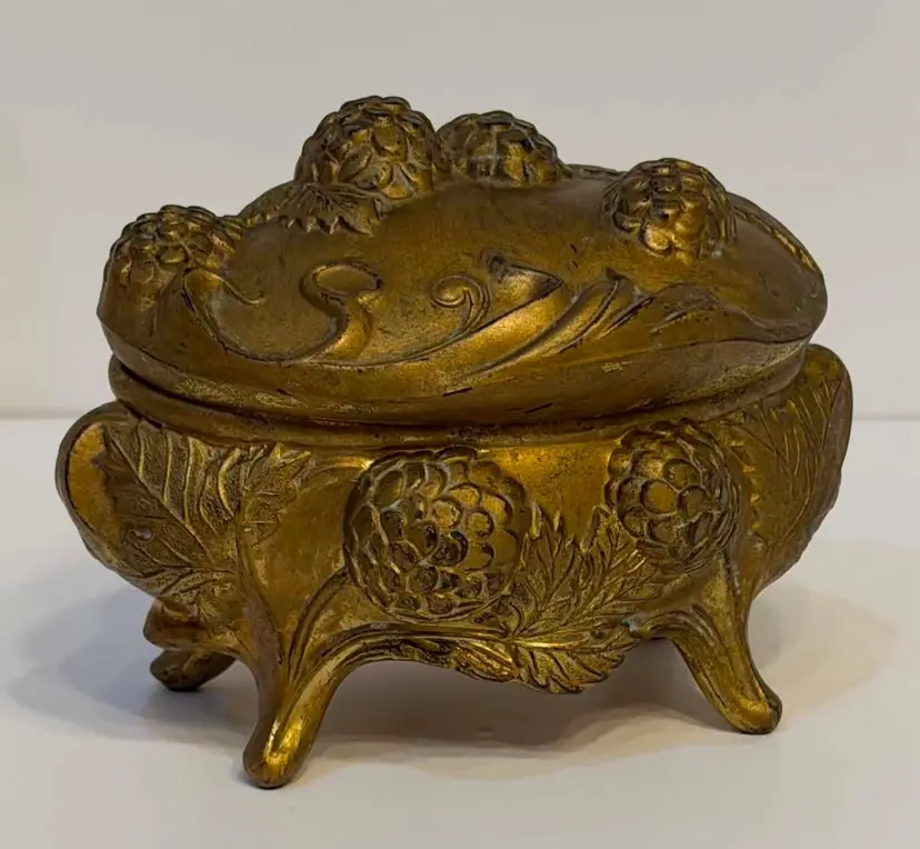 Antique Victorian Art Nouveau Casket Trinket Box