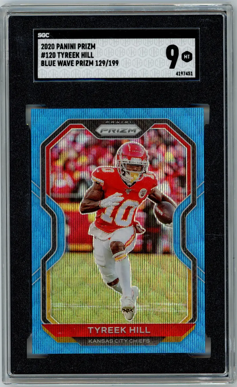 2020 Panini Prizm TYREEK HILL /199 Blue Wave Prizm SP #120 CHIEFS SGC 9 MT