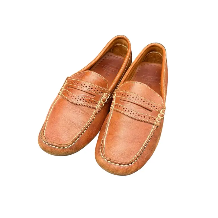 Brooks Brothers Women's Size 7.5 Brown Leather Driving Shoes Penny Loafers Flats
