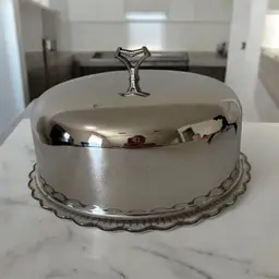 Vintage Stainless Steel Cake Plate