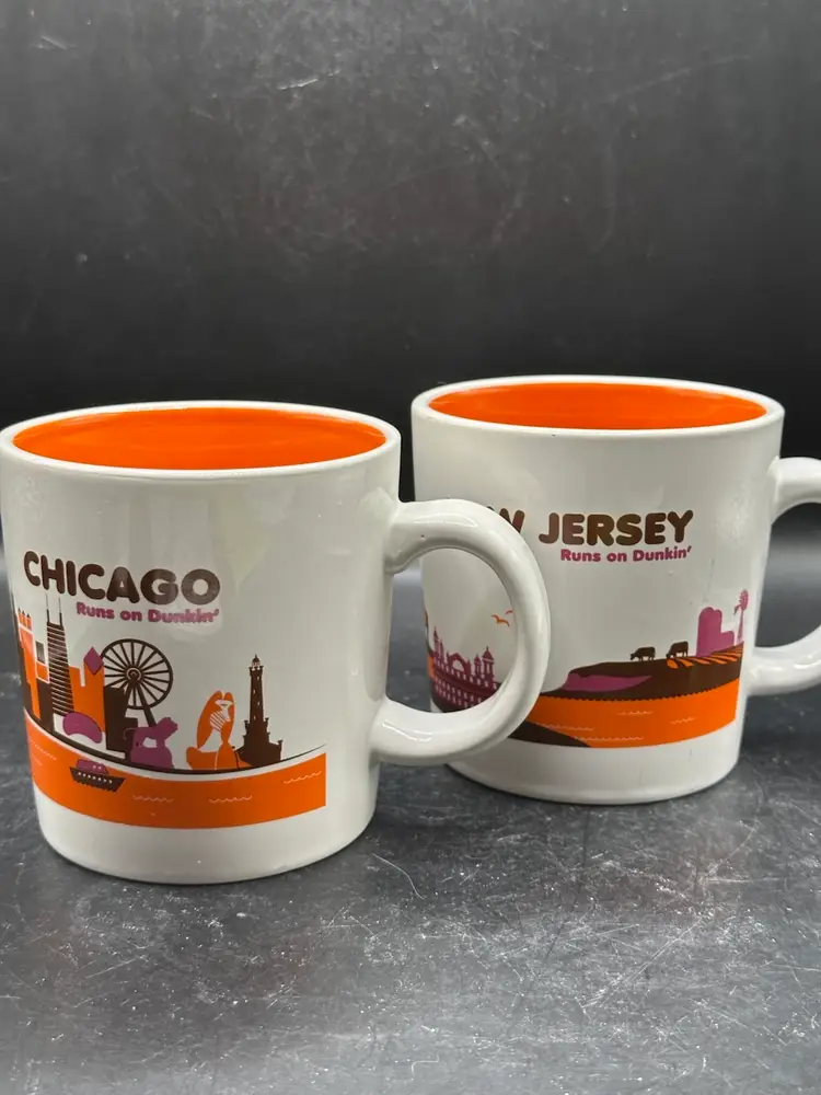 2 Dunkin’ Donuts Mugs Chicago & New Jersey