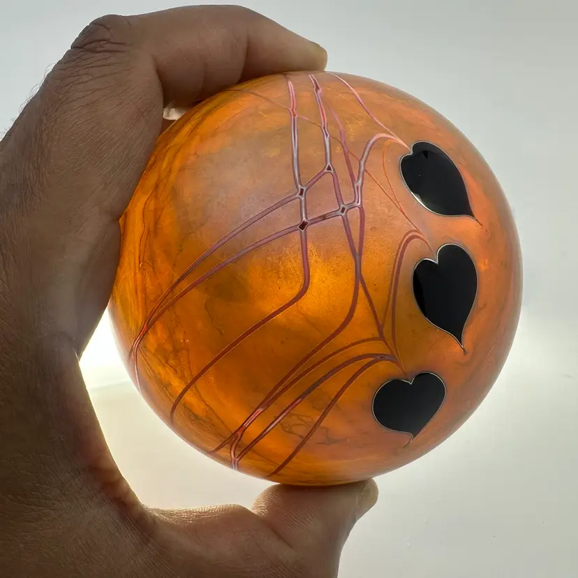 Craig Zweifel Art Glass Hearts On Vine Paperweight GORGEOUS!