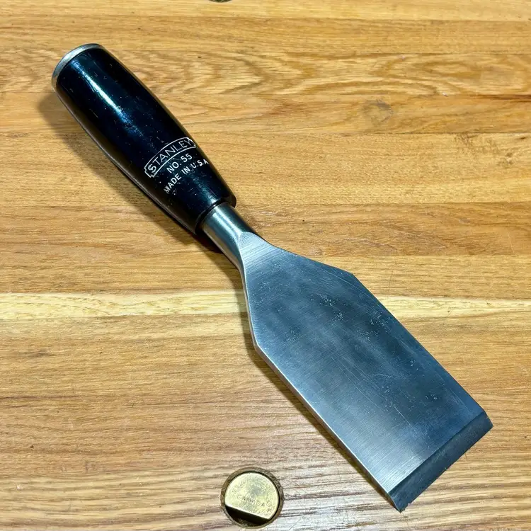 Rare Stanley No. 55 Heavy Duty Glazier's Chisel 2" Width