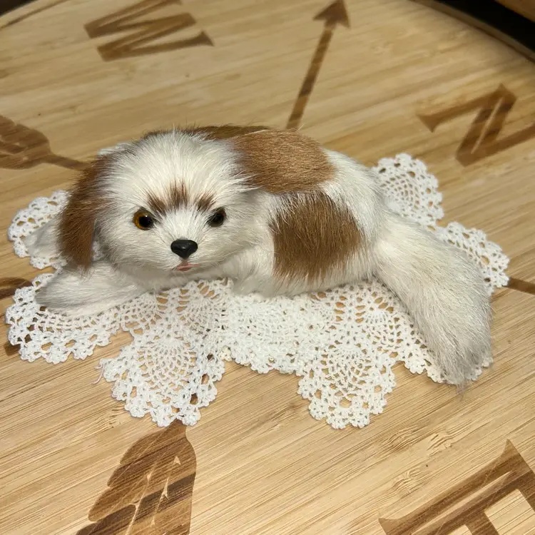 Vintage One-Of-A-Kind Hand Made Shih Tzu Dog- Rabbit Fur