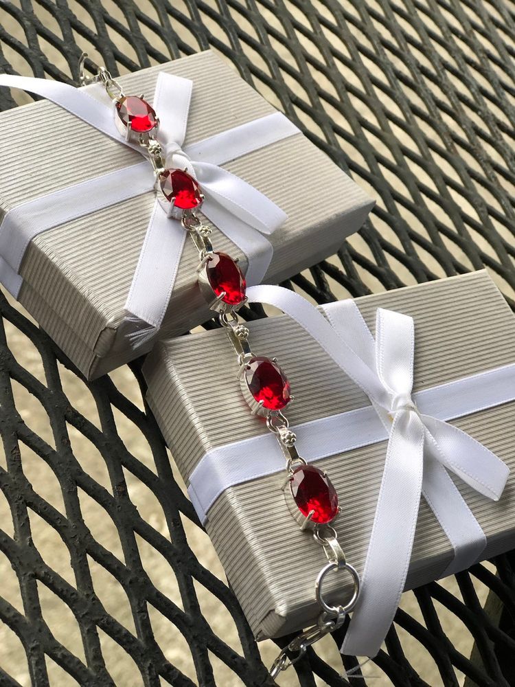 925 Garnet Red Silver Bracelet ♥️