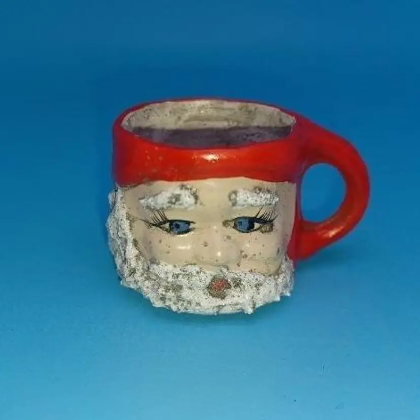 Vintage Tiny Santa mug Spaghetti Beard one of a kind