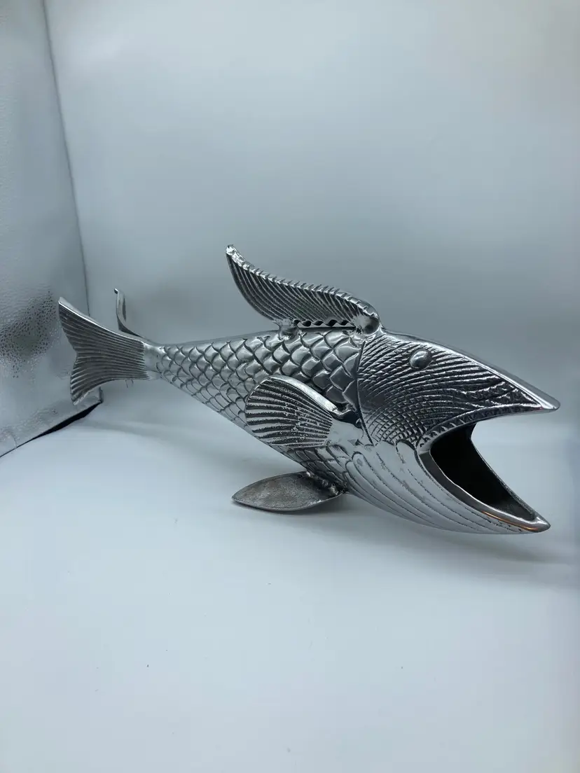 Large Silvertone Fish Decor